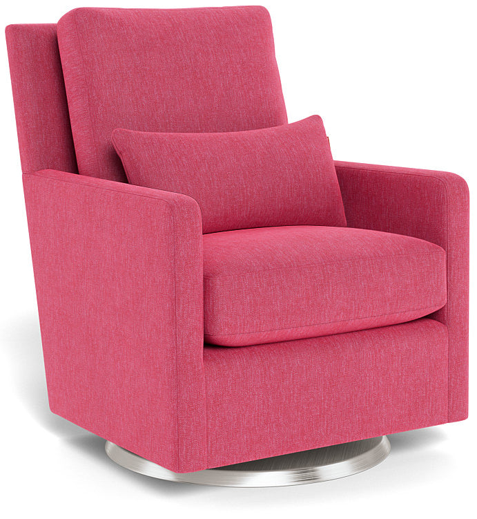 Monte Design Como Glider - Stainless Steel Swivel Base / Heathered Hot Pink Performance Fabric