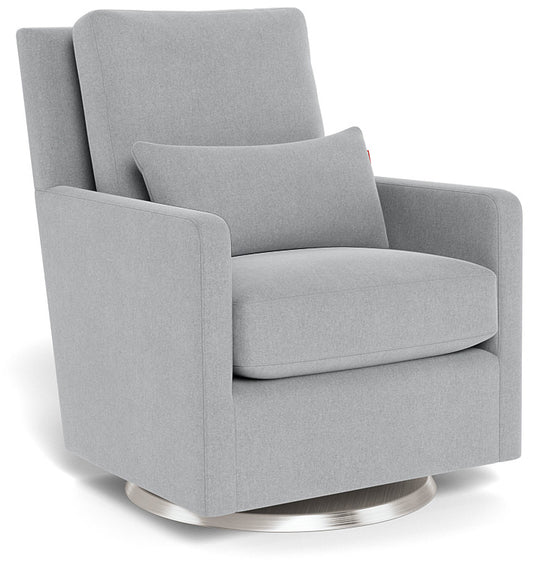 Monte Design Como Glider - Stainless Steel Swivel Base / Heathered Nordic Grey Performance Fabric