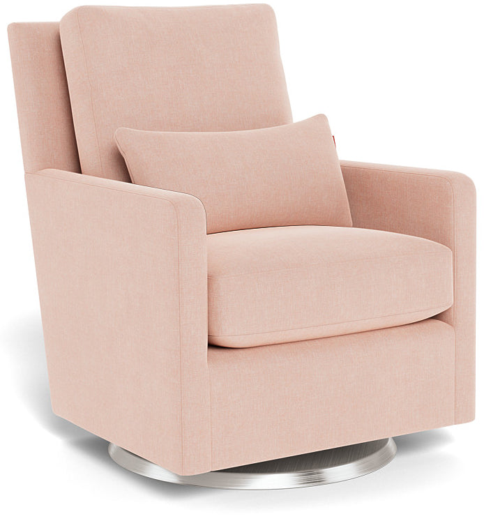 Monte Design Como Glider - Stainless Steel Swivel Base / Heathered Petal Pink Performance Fabric