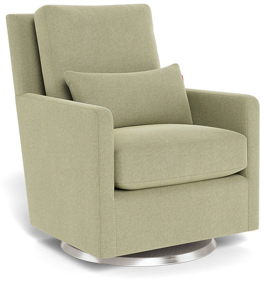 Monte Design Como Glider - Stainless Steel Swivel Base / Heathered Sage Green Performance Fabric