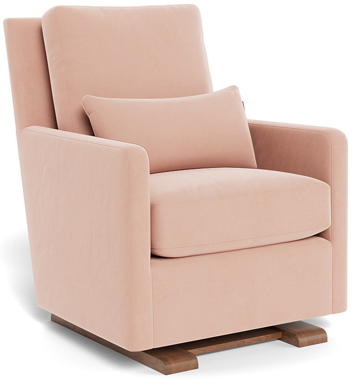 Monte Design Como Glider - Walnut Base / Blush Performance Velvet Fabric