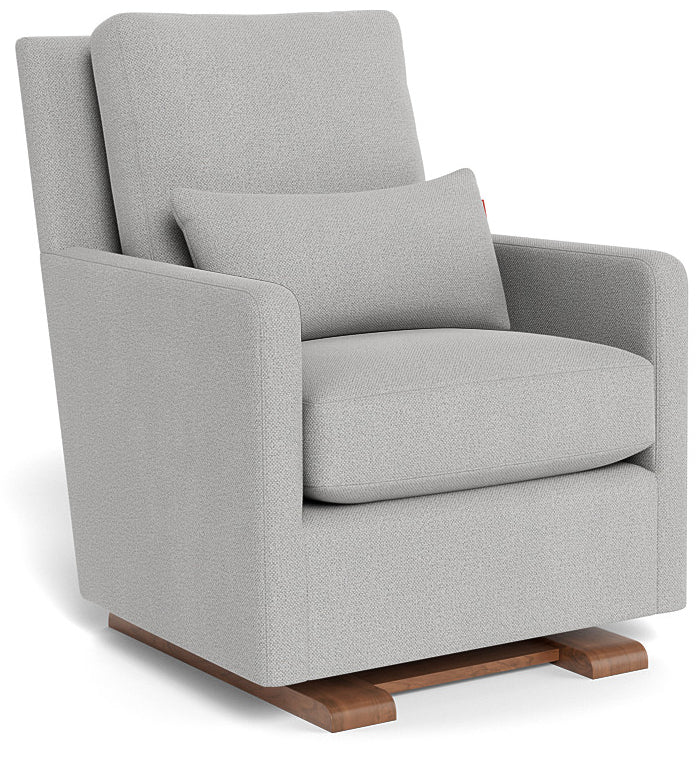 Monte Design Como Glider - Walnut Base / Cloud Grey Performance Weave Fabric