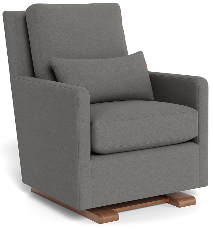 Monte Design Como Glider - Walnut Base / Dark Grey Italian Wool Fabric