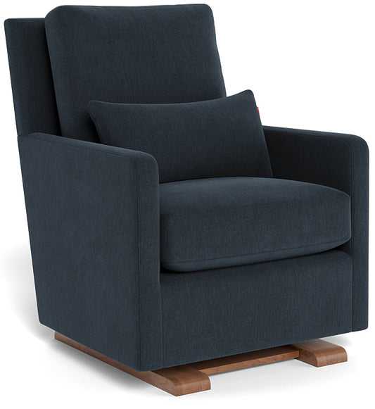 Monte Design Como Glider - Walnut Base / Heathered Deep Navy Performance Fabric