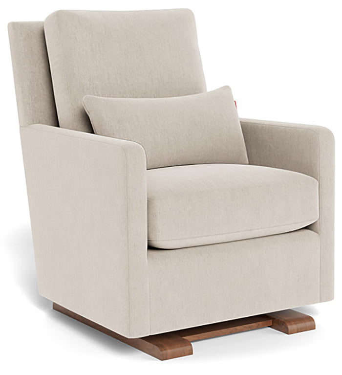 Monte Design Como Glider - Walnut Base / Heathered Dune Performance Fabric