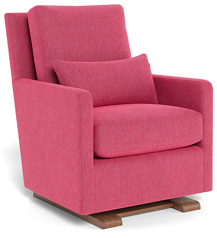 Monte Design Como Glider - Walnut Base / Heathered Hot Pink Performance Fabric