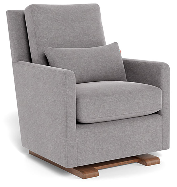 Monte Design Como Glider - Walnut Base / Heathered Pebble Grey Performance Fabric