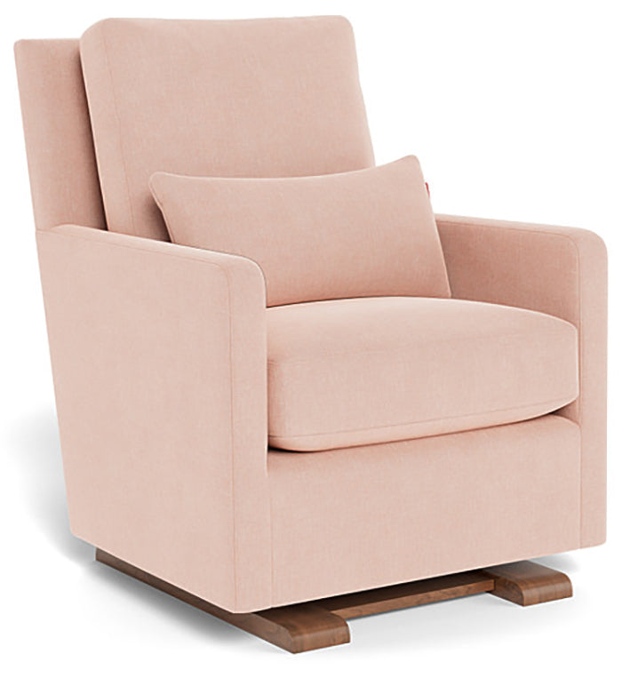 Monte Design Como Glider - Walnut Base / Heathered Petal Pink Performance Fabric