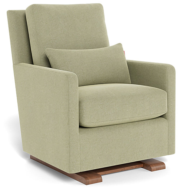 Monte Design Como Glider - Walnut Base / Heathered Sage Green Performance Fabric