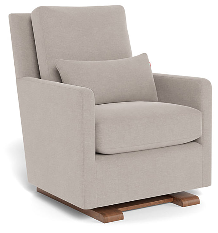 Monte Design Como Glider - Walnut Base / Heathered Sand Performance Fabric