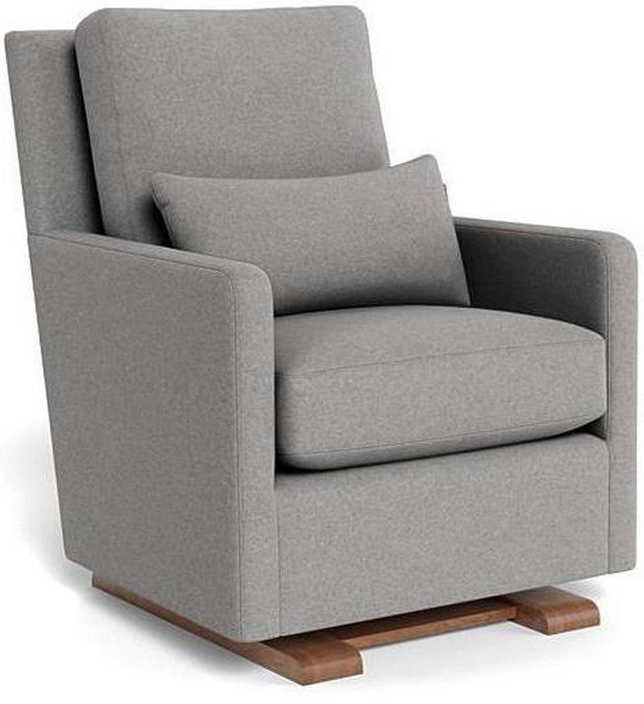 Monte Design Como Glider - Walnut Base / Light Grey Italian Wool Fabric