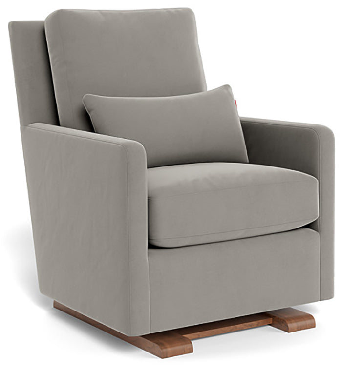 Monte Design Como Glider - Walnut Base / Mineral Grey Performance Velvet Fabric