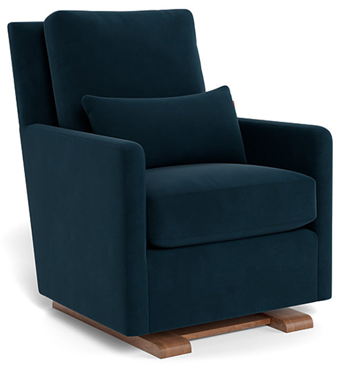 Monte Design Como Glider - Walnut Base / Navy Performance Velvet Fabric