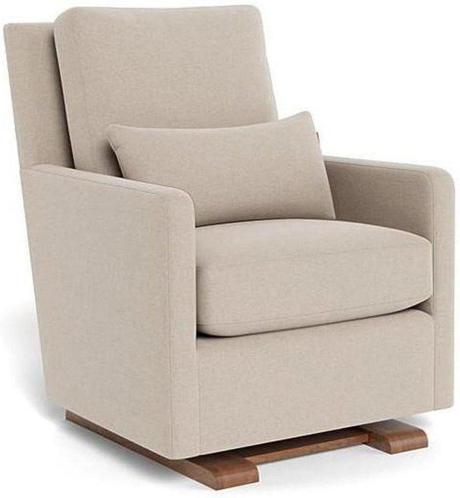 Monte Design Como Glider - Walnut Base / Oatmeal Italian Wool Fabric