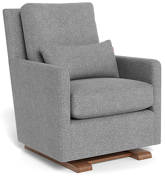 Monte Design Como Glider - Walnut Base / Pepper Grey Performance Weave Fabric