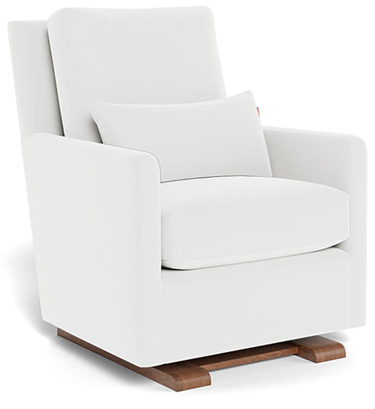 Monte Design Como Glider - Walnut Base / White Performance Microfiber Fabric