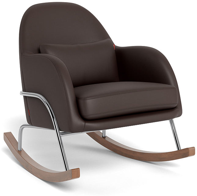 Monte Design Jackie Rocker - Chrome Base / Brown Enviroleather Fabric