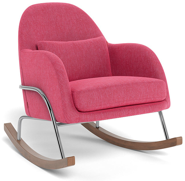 Monte Design Jackie Rocker - Chrome Base / Hot Pink Performance Heathered Fabric