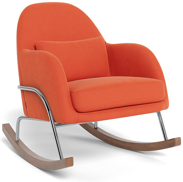 Monte Design Jackie Rocker - Chrome Base / Orange Performance Microfiber Fabric