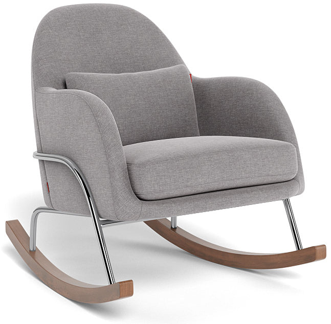 Monte Design Jackie Rocker - Chrome Base / Pebble Grey Performance Heathered Fabric