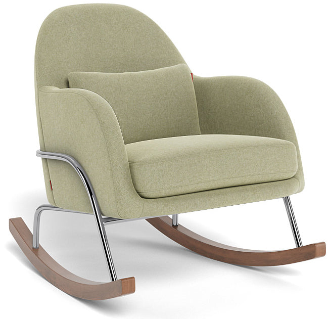 Monte Design Jackie Rocker - Chrome Base / Sage Green Performance Heathered Fabric