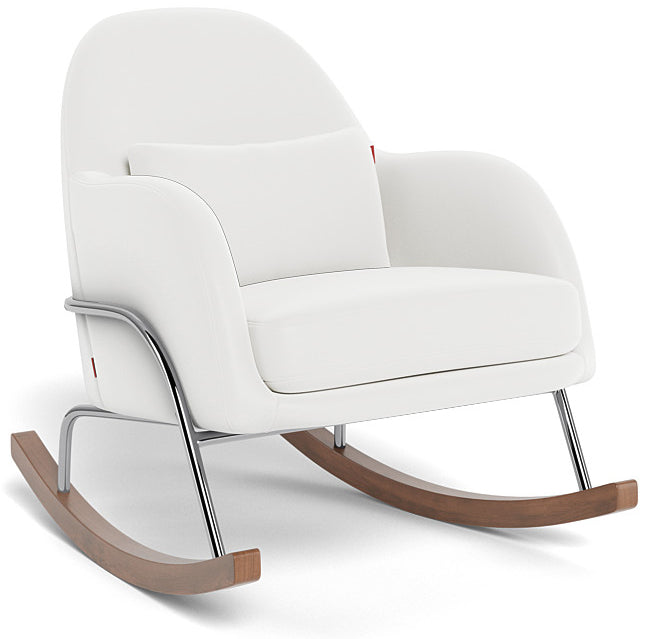 Monte Design Jackie Rocker - Chrome Base / White Enviroleather Fabric