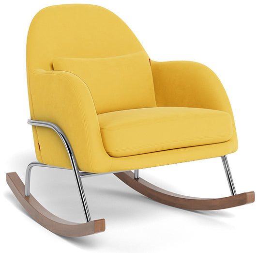 Monte Design Jackie Rocker - Chrome Base / Yellow Performance Microfiber Fabric