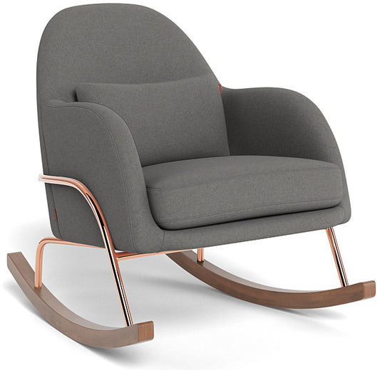 Monte Design Jackie Rocker - Rose Gold Copper Base / Dark Grey Italian Premium Wool Fabric