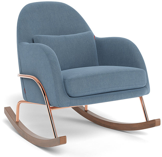 Monte Design Jackie Rocker - Rose Gold Copper Base / Denim Blue Performance Heathered Fabric