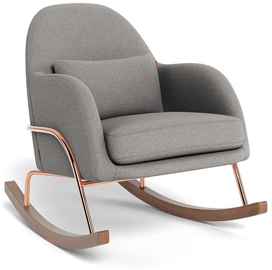 Monte Design Jackie Rocker - Rose Gold Copper Base / Light Grey Italian Premium Wool Fabric