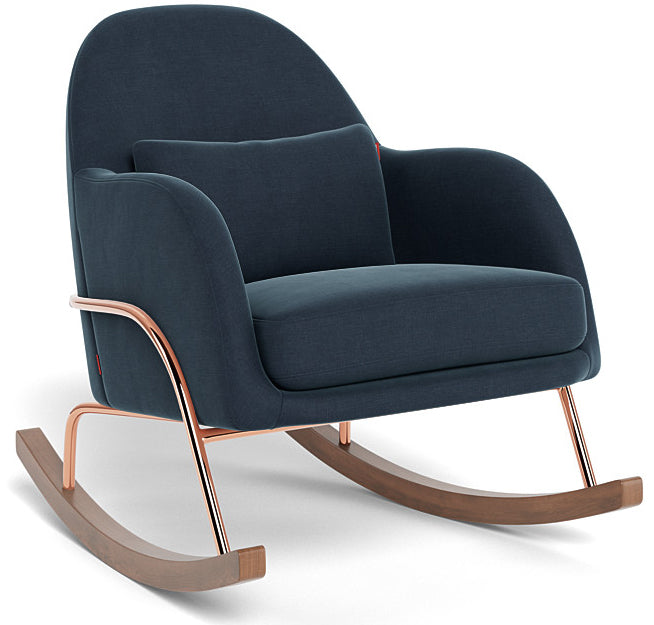 Monte Design Jackie Rocker - Rose Gold Copper Base / Midnight Blue Natural Cotton/Linen Fabric