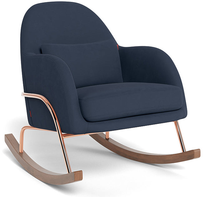 Monte Design Jackie Rocker - Rose Gold Copper Base / Navy Blue Performance Microfiber Fabric