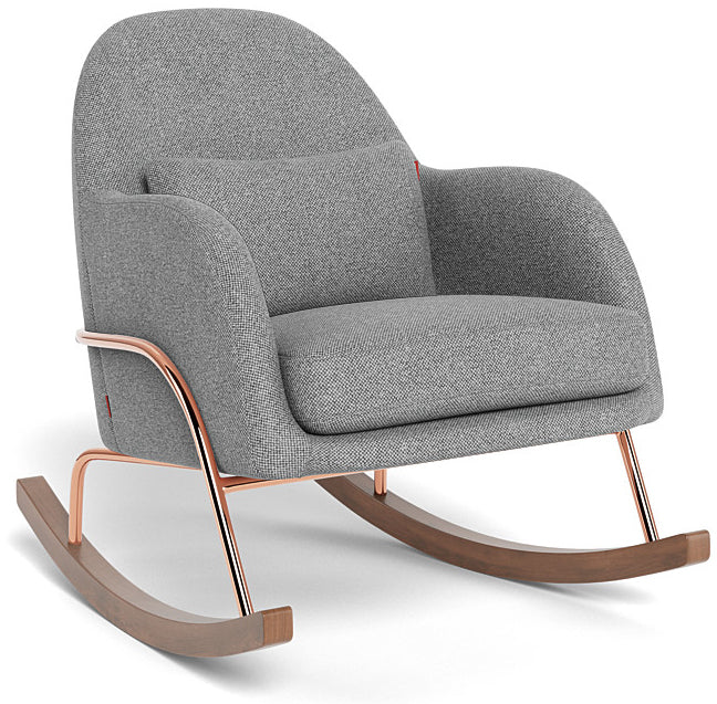 Monte Design Jackie Rocker - Rose Gold Copper Base / Pepper Grey Performance Weave Fabric