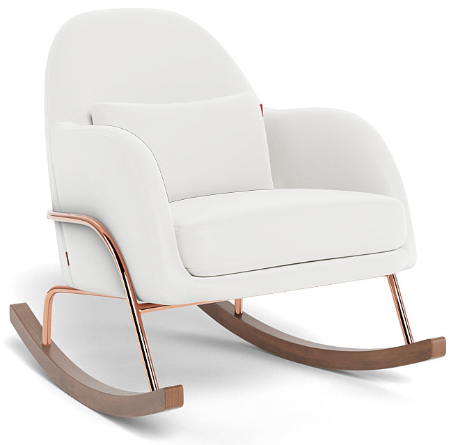 Monte Design Jackie Rocker - Rose Gold Copper Base / White Enviroleather Fabric