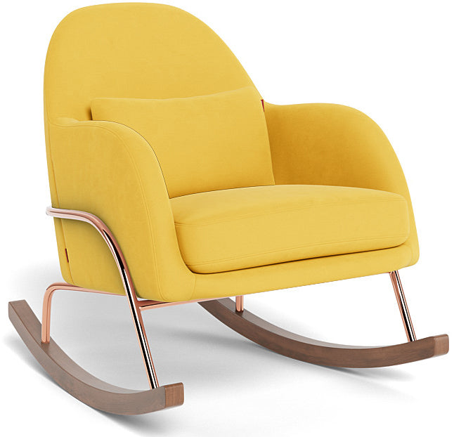 Monte Design Jackie Rocker - Rose Gold Copper Base / Yellow Performance Microfiber Fabric