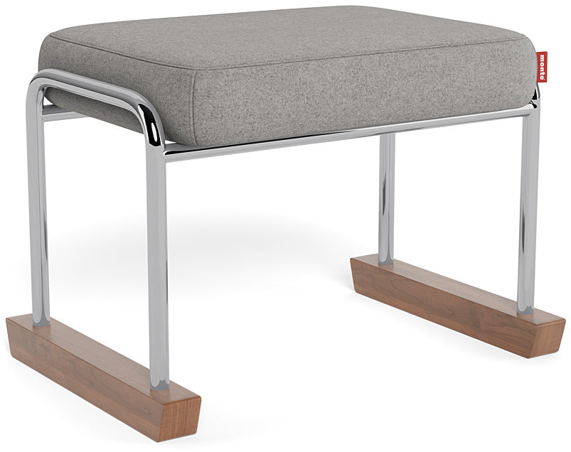 Monte Design Jackson Ottoman - Chrome / Light Grey Italian Wool