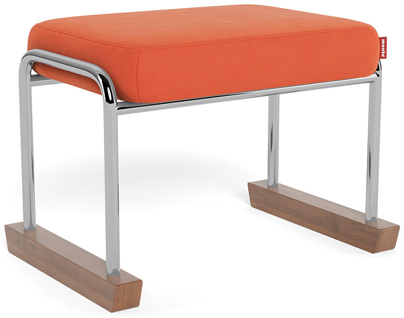 Monte Design Jackson Ottoman - Chrome / Orange