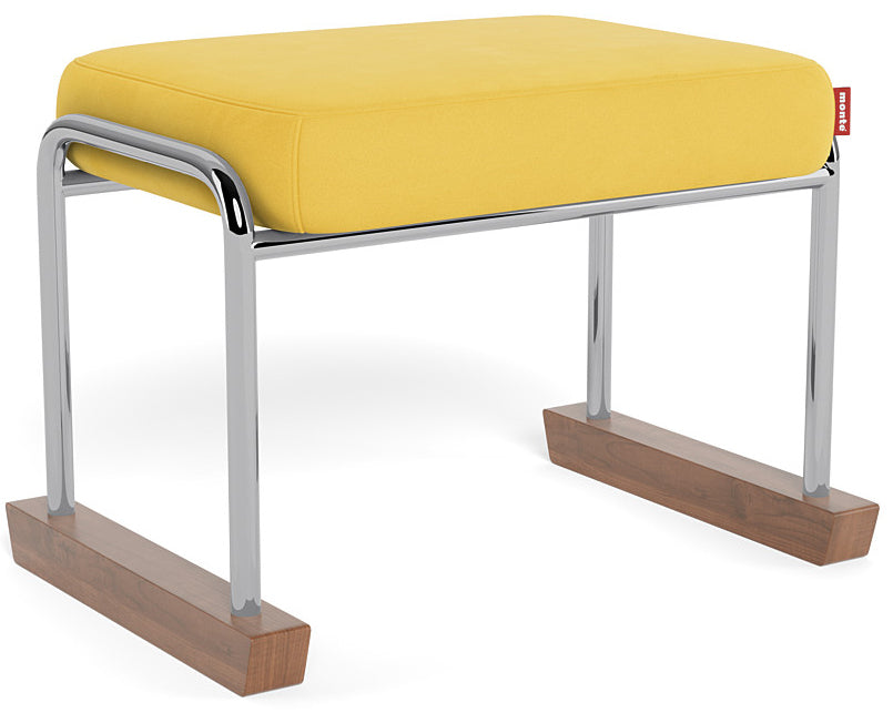 Monte Design Jackson Ottoman - Chrome / Yellow