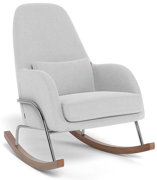 Monte Design Jackson Rocker - Chrome Base / Ash Performance Heathered Fabric