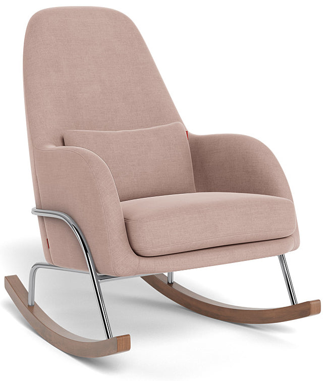 Monte Design Jackson Rocker - Chrome Base / Blush Natural Cotton/Linen Fabric