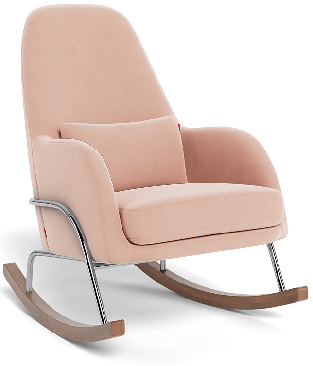 Monte Design Jackson Rocker - Chrome Base / Blush Performance Velvet Fabric