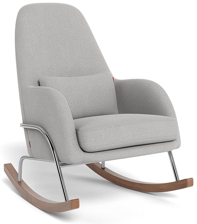 Monte Design Jackson Rocker - Chrome Base / Cloud Grey Performance Weave Fabric