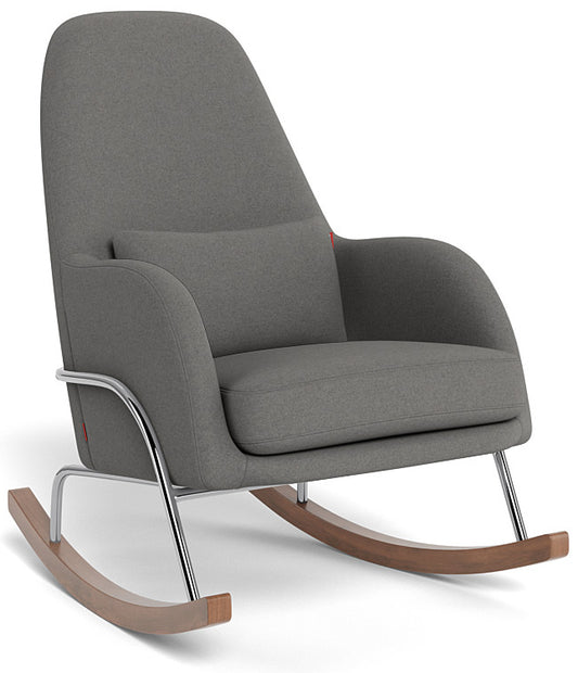 Monte Design Jackson Rocker - Chrome Base / Dark Grey Italian Premium Wool Fabric