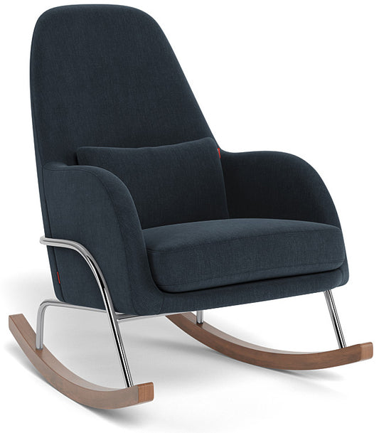 Monte Design Jackson Rocker - Chrome Base / Deep Navy Performance Heathered Fabric