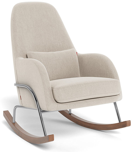 Monte Design Jackson Rocker - Chrome Base / Dune Performance Heathered Fabric