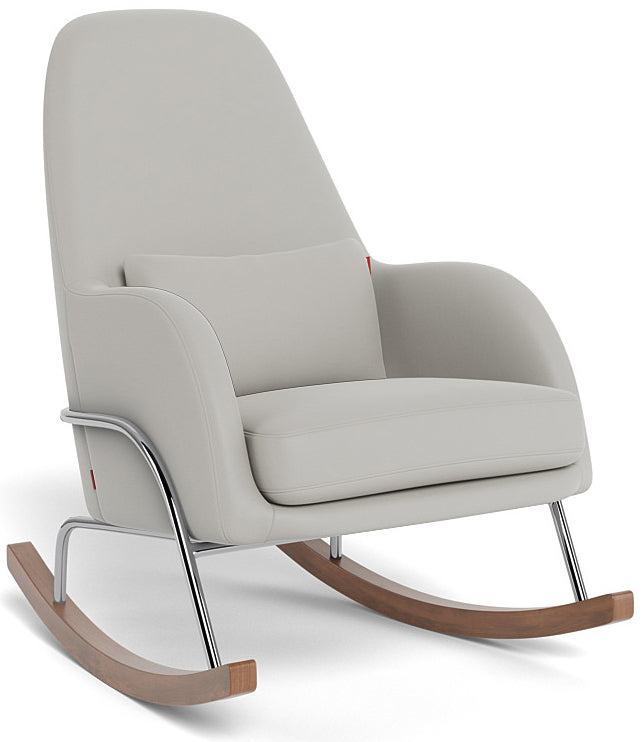 Monte Design Jackson Rocker - Chrome Base / Grey Enviroleather Fabric