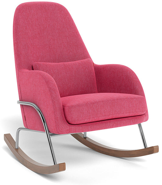 Monte Design Jackson Rocker - Chrome Base / Hot Pink Performance Heathered Fabric