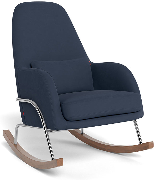 Monte Design Jackson Rocker - Chrome Base / Navy Blue Performance Microfiber Fabric