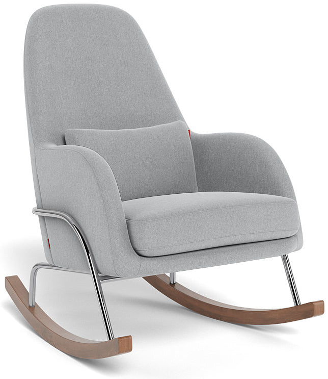 Monte Design Jackson Rocker - Chrome Base / Nordic Grey Performance Heathered Fabric