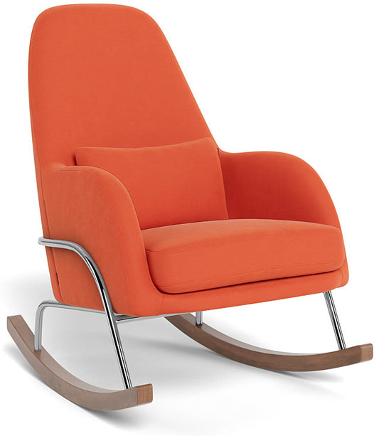 Monte Design Jackson Rocker - Chrome Base / Orange Performance Microfiber Fabric